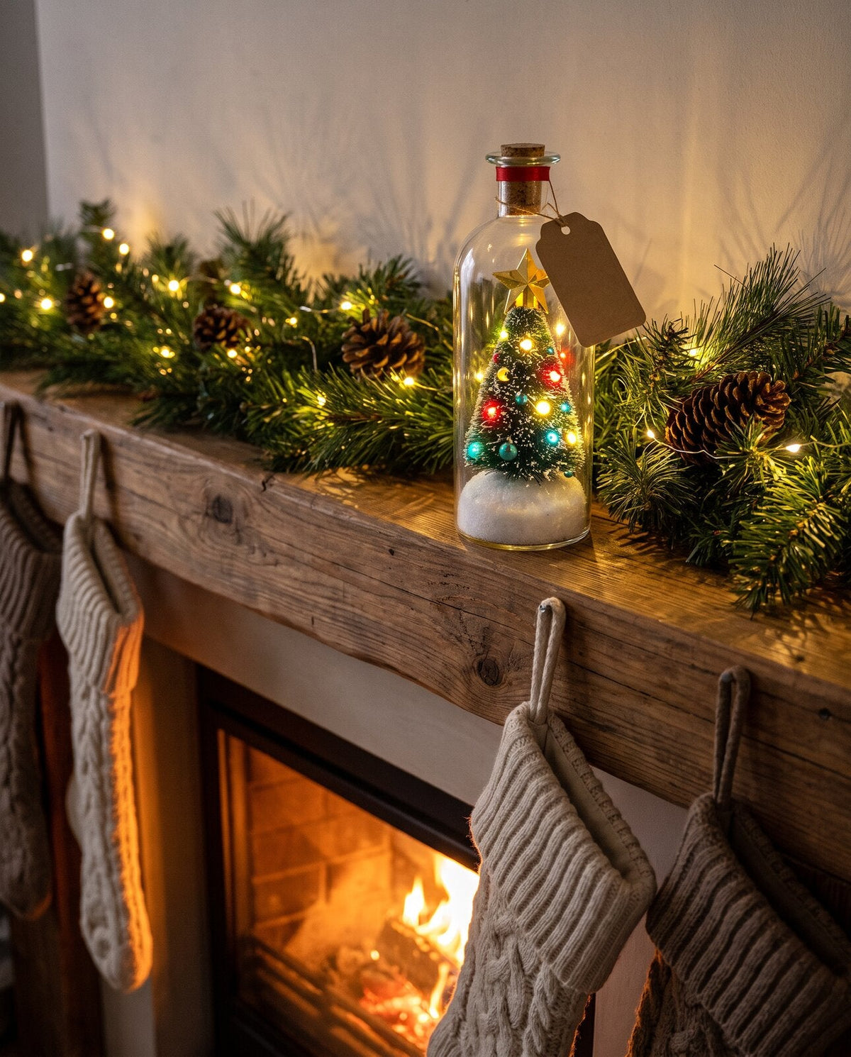 Wishing bottle on a mantel